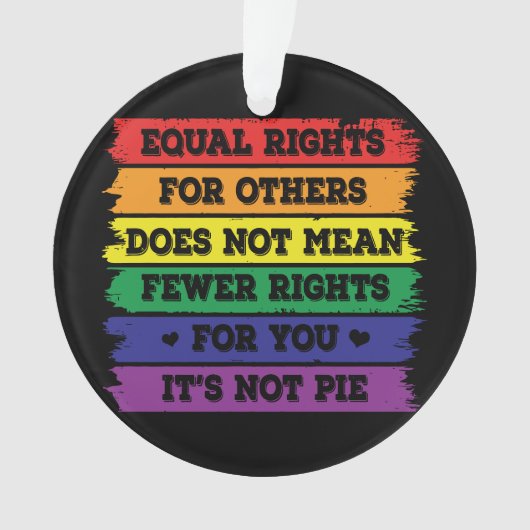 平等な権利 | LGBTQの権利 |プライドパレード | Ally オーナメント (正面)