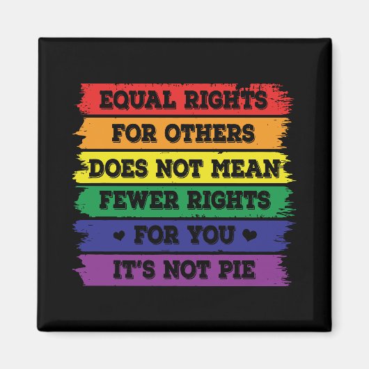 平等な権利 | LGBTQの権利 |プライドパレード | Ally マグネット (正面)