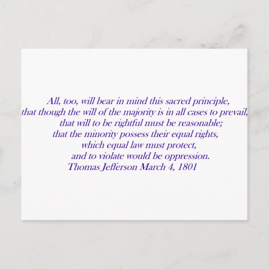 平等な法保護律は..... ポストカード (正面)