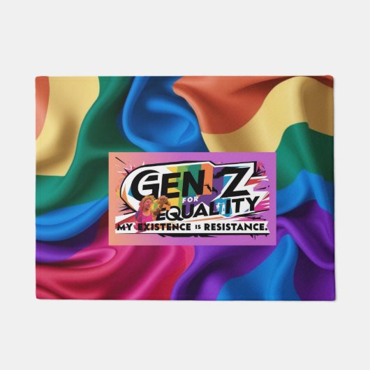 平等のためのゲンZ – 私の存在は抵抗する ドアマット (正面)