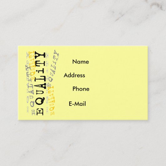 平等のプロフィールカード 名刺 (正面)