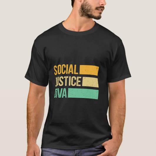平等の実現に向けた人権社会正義 Tシャツ (正面)