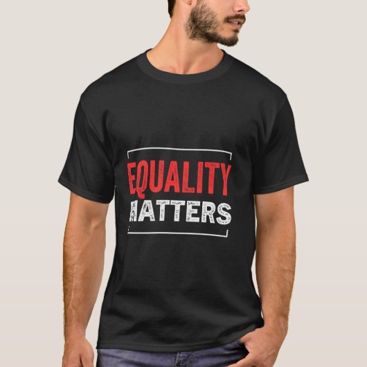 平等の実現に向けた人権社会正義 Tシャツ (正面)