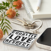 平等の愛と尊敬のプライド月 キーホルダー (正面右)