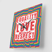 平等の愛と尊敬のプライド月 スクエア壁時計 (傾斜)