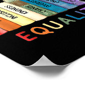 平等の愛と親切の平等の権利の本のフロー ポスター (角)