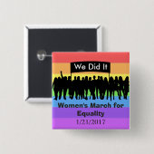 平等の抗議の磁石のための女性の3月 缶バッジ (正面&裏面)