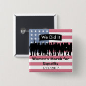 平等の抗議の磁石のための女性の3月 缶バッジ (正面&裏面)