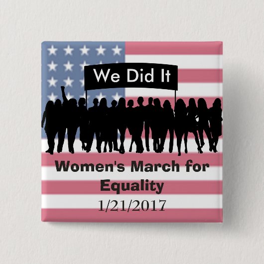 平等の抗議の磁石のための女性の3月 缶バッジ (正面)