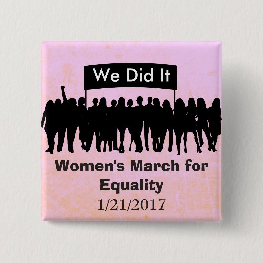 平等の抗議の磁石のための女性の3月 缶バッジ (正面)