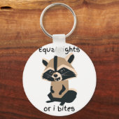 平等の権利または私はアライグマを噛む キーホルダー (裏面)