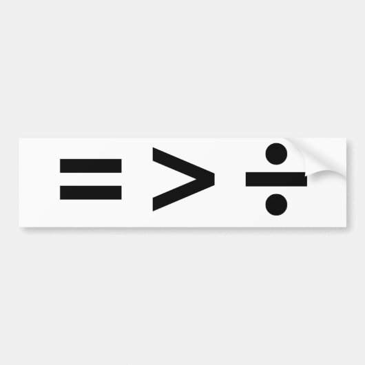 平等は分割- .PNGより素晴らしいです バンパーステッカー (正面)