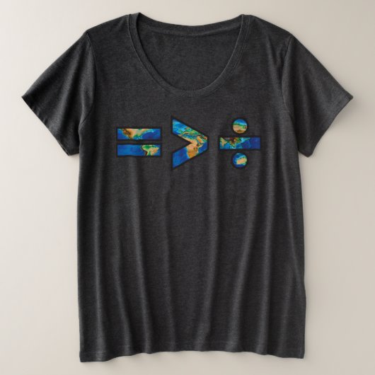平等は分断より偉大 プラスサイズTシャツ (デザイン正面)