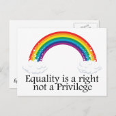 平等は特権ではなく権利である ポストカード (正面/裏面)