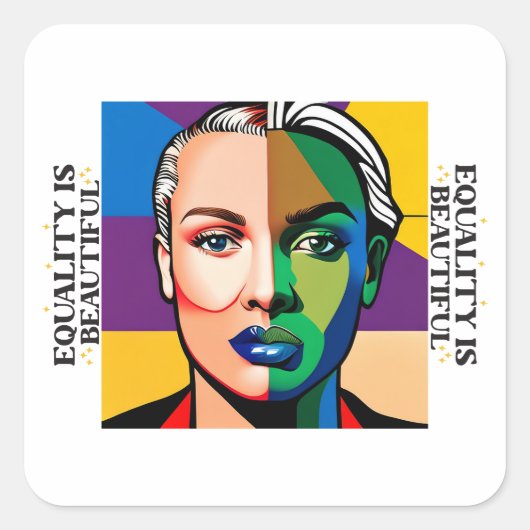 平等は美しい スクエアシール (正面)