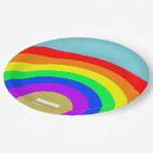 平等は虹の下の金ゴールド ペーパープレート (アングル)