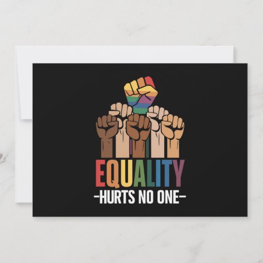 平等は誰にも害を与えない LGBTQ プライド 人権 招待状 (正面)