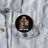 平等は誰にも害を与えない LGBTQ Pride 引用 缶バッジ (インサイチュ)