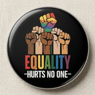 平等は誰にも害を与えない LGBTQ Pride 引用 缶バッジ