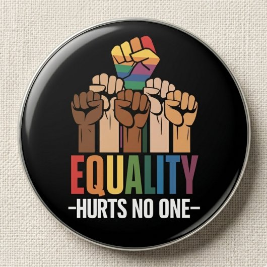 平等は誰にも害を与えない LGBTQ Pride 引用 缶バッジ