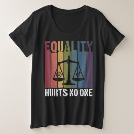 平等は誰も愛国的なLGBTQプライドの権利を傷つける プラスサイズTシャツ