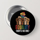 平等は誰もLGBTQプライド人権を傷つける 缶バッジ (正面&裏面)