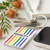 平等プライドレインボーアクリル キーホルダー (正面右)