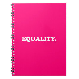 平等ホットピンクモダンタイポグラフィミニマル ノートブック