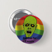 平等ボタンのためのゾンビ 缶バッジ (正面&裏面)