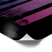 平等ラブブラシストライプストロークLGBTQ ID656 ポスター (コーナー)