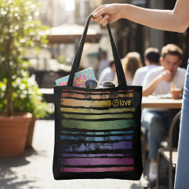 平等ラブレインボーブラシストロークLGBTQ ID656 トートバッグ
