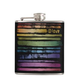 平等ラブレインボーブラシストロークLGBTQ ID656 フラスク