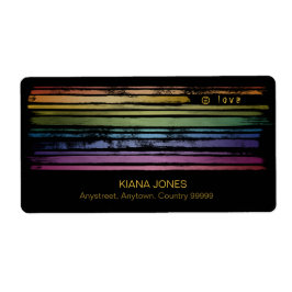 平等ラブレインボーブラシストロークLGBTQ ID656 ラベル