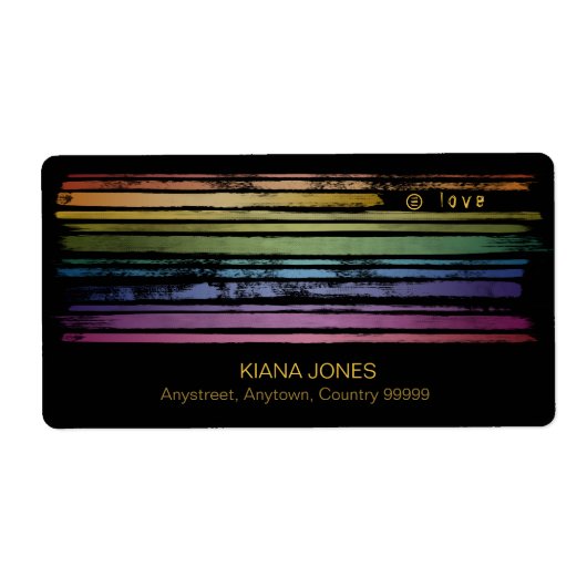 平等ラブレインボーブラシストロークLGBTQ ID656 ラベル (正面)