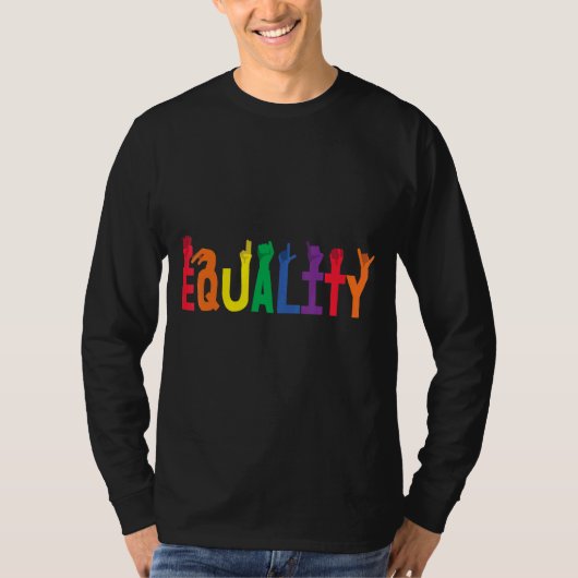 平等レインボーハート国旗Lgbtプライド月 Tシャツ (正面)