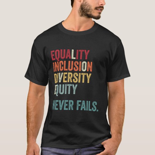 平等包摂ダイバーシティエクイティ愛Equal Nev Tシャツ (正面)