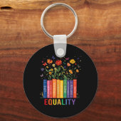 平等愛の平和と親切な本の花Lgbt キーホルダー (正面)