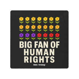 平等正義を支持する人権の大ファン メタルプリント