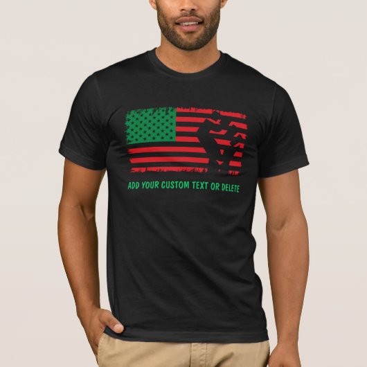 平等正義活動家USA国旗BLM Tシャツ (正面)