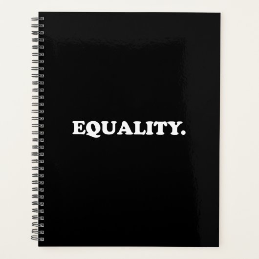 平等白黒モダンタイポグラフィ プランナー手帳 (正面)