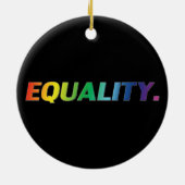 平等虹の色ゲイ同性愛者プライドクリスマス セラミックオーナメント (裏面)