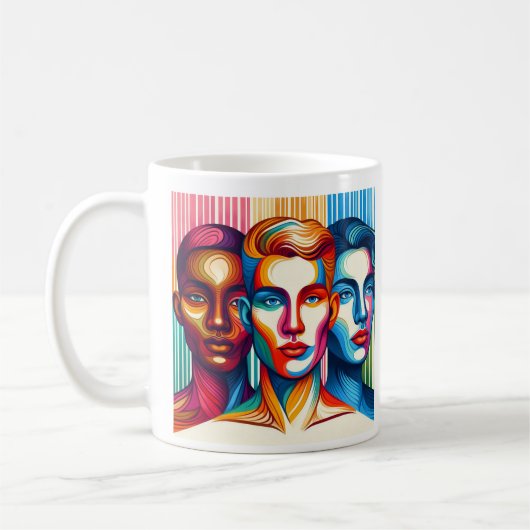 平等3美しいの顔 コーヒーマグカップ (左)