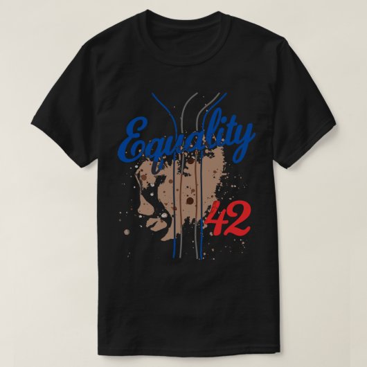 平等42野球番号42ジャージー最後の人種差別 Tシャツ (デザイン正面)