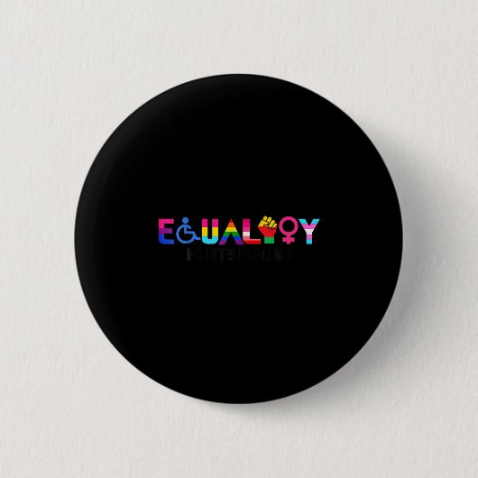 平等 プライド レインボー LGBTQ フェミニスト 障害 S 缶バッジ (正面)