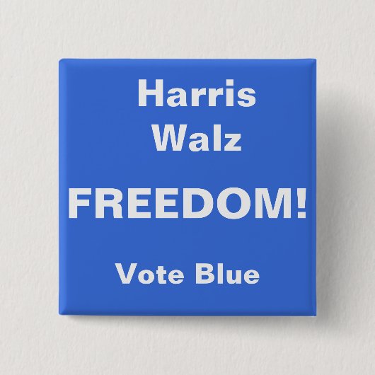 平等！ボタン、青で投票ボタン 缶バッジ (正面)