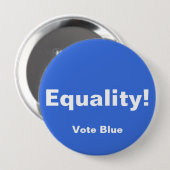 平等！ボタン、青で投票ボタン 缶バッジ (正面&裏面)