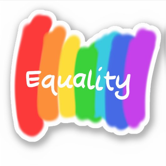 "平等"レインボー文字 シール (正面)
