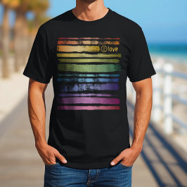 平等 愛 レインボー ブラシ ストローク LGBTQ ID656 Tシャツ