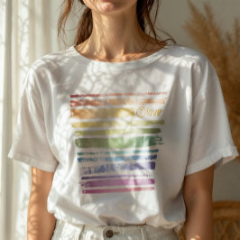 平等 愛 レインボー ブラシ ストローク LGBTQ ID656 Tシャツ