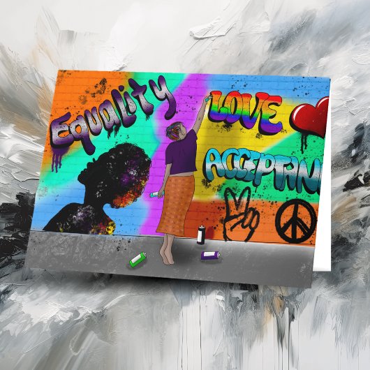 平等、愛、受け入れ手描きアート カード